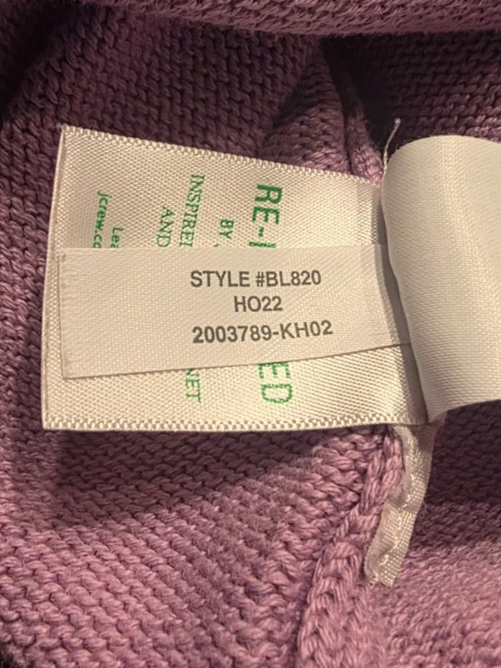 J.Crew Men's Marled Cotton Crewneck Sweater / Medium / Light Purple / BL820